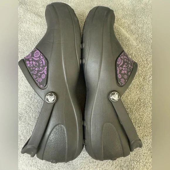 Crocs Mercy Floral Work Clogs Womens Size‎ 10 purple floral band - Picture 7 of 11